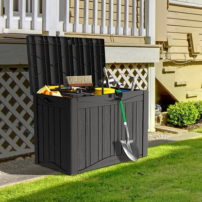 TARKARI 50 Gallon Lockable Resin Deck Box, Waterproof & UV-Resistant Outdoor - Image 7