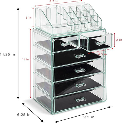 Sorbus Clear Cosmetic Makeup Organizer - Image 4