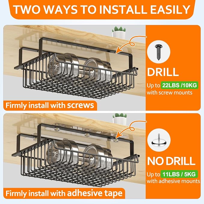 Under Desk Drawer, Slide Out Design, No Drill Metal Under Desk Cable Management - Image 3