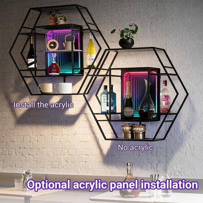 Infinity Mirror Gaming RGB Hexagon LED Floating Shelf, 36.6" | RGB - Image 6