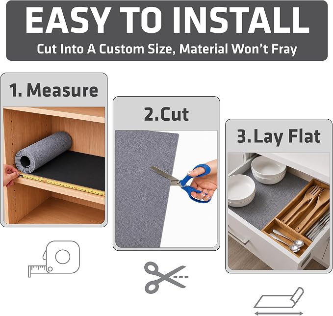 Drymate Premium Luxury Shelf & Drawer Liner, Thick Cushioned Fabric, - Image 5