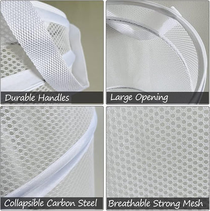 BATTOO Large Collapsible Laundry Basket Foldable Mesh Pop Up Hamper - Image 3
