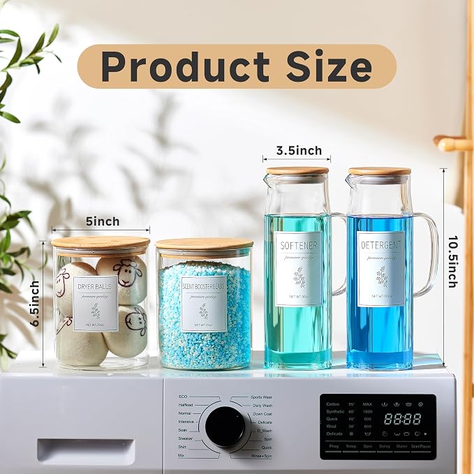 Glass Laundry Detergent Dispenser Set - Image 3