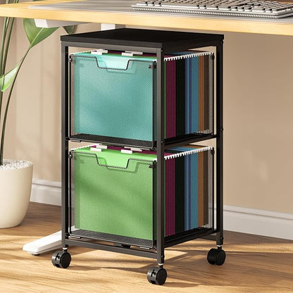 Sbanmao Rolling File Cart with 2 Storage Drawers, Mobile File Cabinet with by shengbaomaoyi