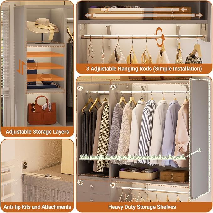 Besiost Closet System - 5FT Small Closet System - Image 4
