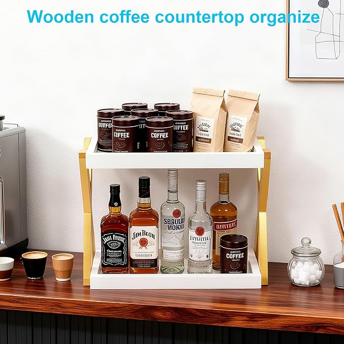 Bathroom Counter Organizer, Wooden Sink Shelf - Image 5