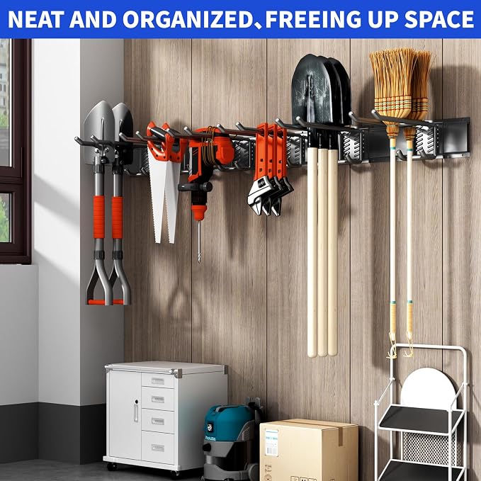 Garage Tool Organizer Wall Mount, 48inch Heavy Duty Garden Tool organizer - Image 6