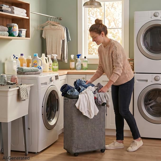 DOKEHOM 29-Inches Enlarged Slim Laundry Basket - Image 7