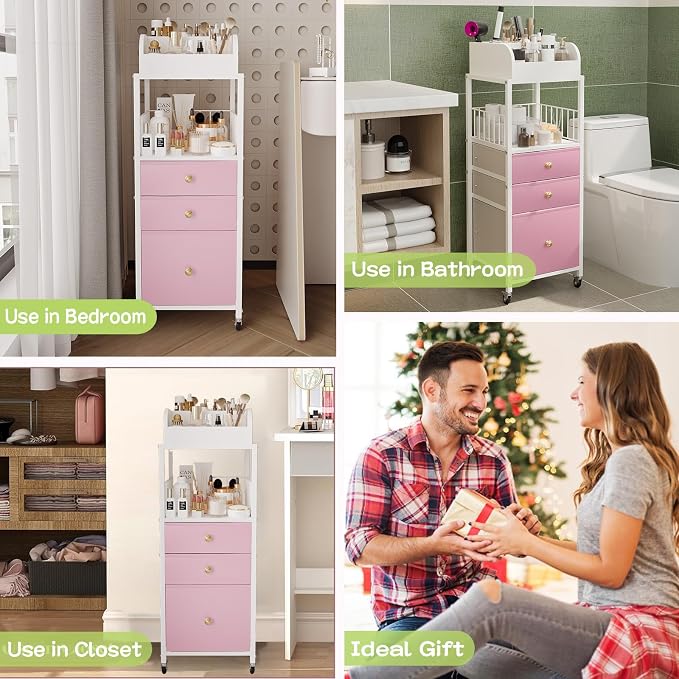 Makeup Organizer Cart with Drawers, Make up Organizers - Image 7
