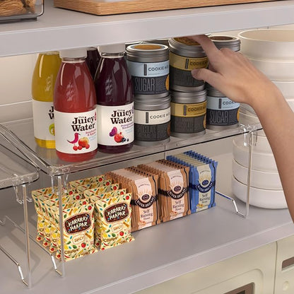 STARLATTA 2 Pcs Cabinet Organizer Shelf, Stackable Kitchen Counter Shelves - Image 6