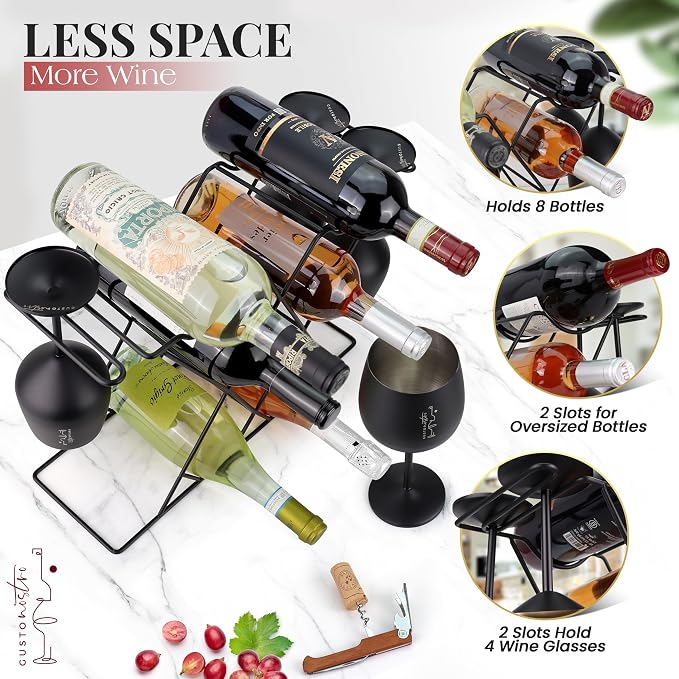 Gusto Nostro Small Wine Racks Countertop Storage - Image 4