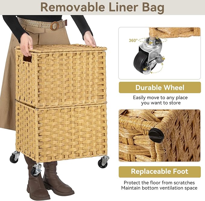 Chrislley 90L Slim Laundry Hamper - Image 5