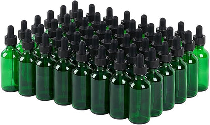 48 Pcs, 2oz Glass Dropper Bottle, Leakproof Tincture Bottles by SprayDroplet