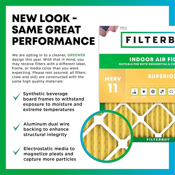 Filterbuy 16x25x5 Air Filter MERV 11 Superior Pet & Allergy Defense, - Image 3