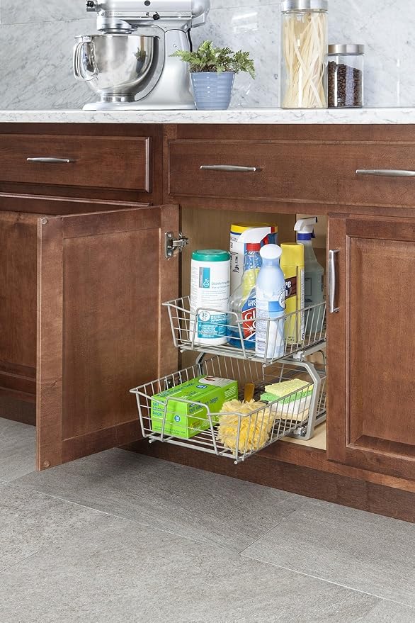 ClosetMaid 11 in. Pull Out Cabinet Organizer, 2 Tier, Heavy Duty, Slide Out - Image 2