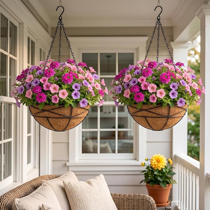 2 Pack 10 Inch Hanging Planters - Image 5