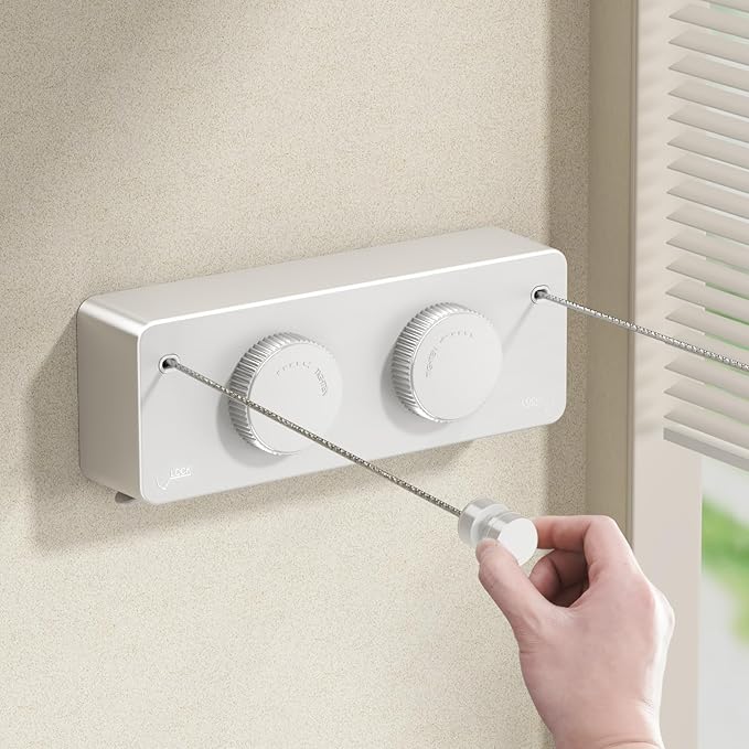 MUSTORN Retractable Twin Clothesline Indoor, Non-Sagging Outdoor Clothes Line by MUSTORN