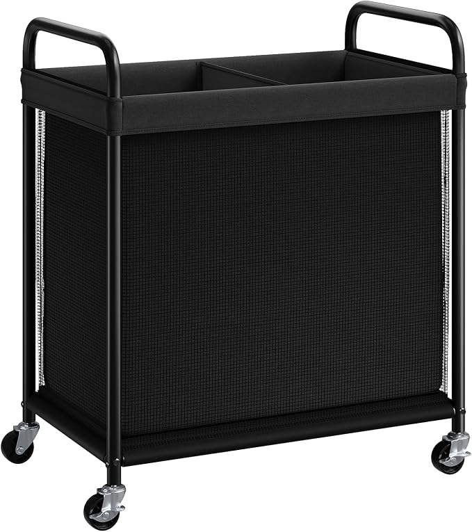 ELYKEN Laundry Hamper 2 Section, 100L Rolling Laundry Sorter by ELYKEN