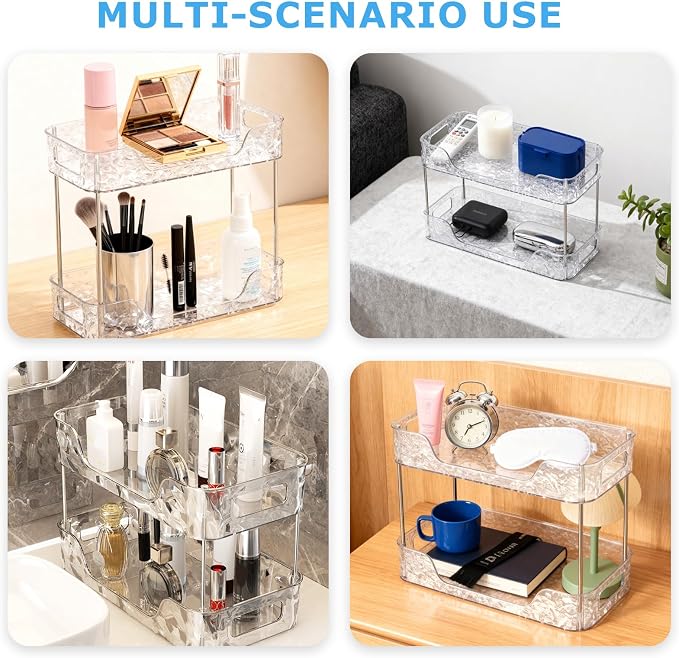 2 Tier Bathroom Counter Organizer, Makeup and Perfume Organizer Tray - Image 6