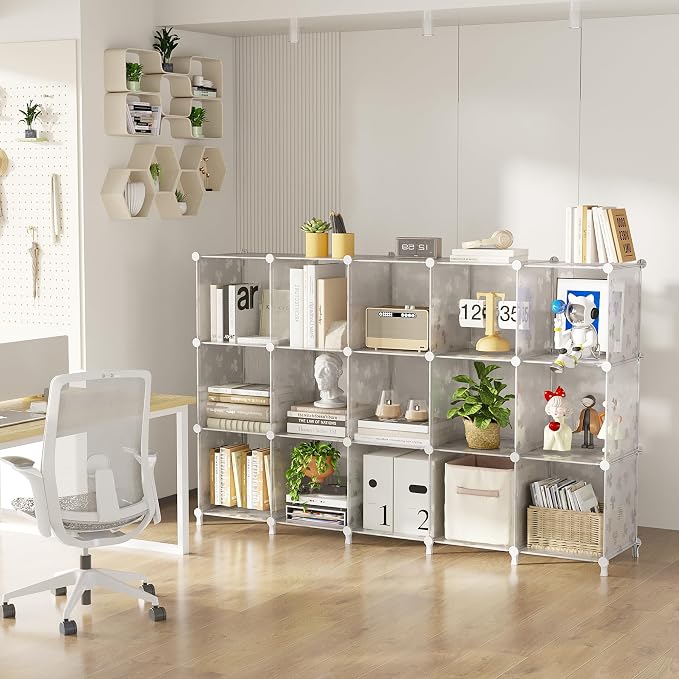 UNKU Cube Storage Organizer, 16 Cube Closet Organizer Storage Shelves, DIY - Image 5
