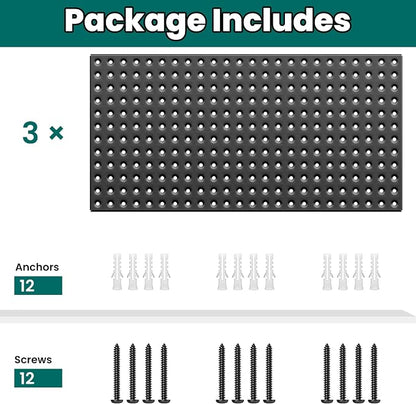 EVERHANGER Metal Pegboard Panels 24" x 12", Heavy Duty Steel Peg Boards - Image 3