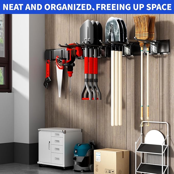 Tool Organizer Wall Mount, 32inch Heavy Duty Garden Tool organizer Storage - Image 6