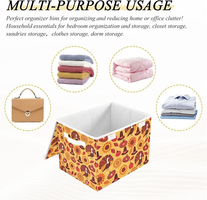 Thanksgiving Sunflower Turkey Storage Bins - Image 7