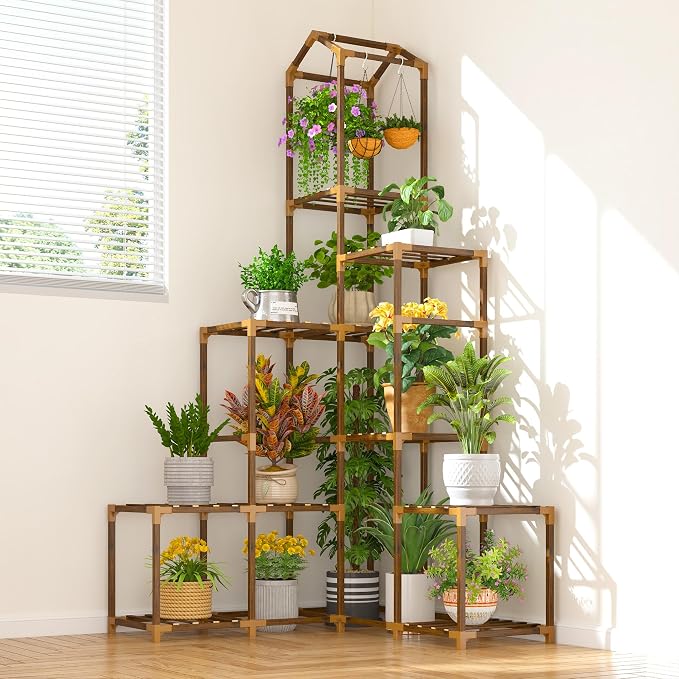 EnHomee 64.2" Corner Plant Stand Indoor Tall Plant Shelf by EnHomee