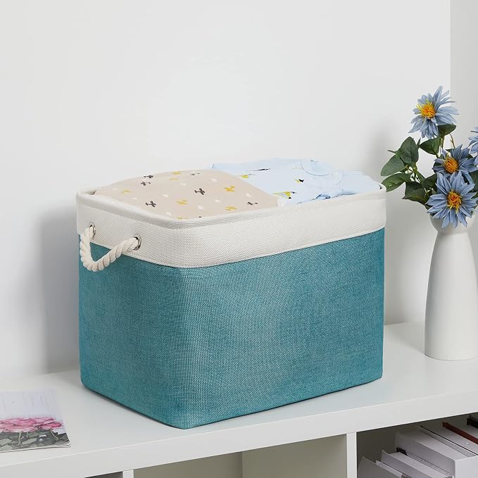 Bidtakay Foldable Storage Bins Set of 2 Tall Cloth Baskets 16" X 11.8" X 11.8" - Image 5