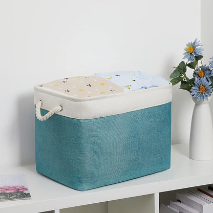 Bidtakay Foldable Storage Bins Set of 2 Tall Cloth Baskets 16" X 11.8" X 11.8" - Image 5