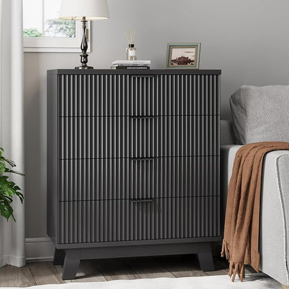 Fluted Nightstand, 31.5" Wide Side Table - Image 3