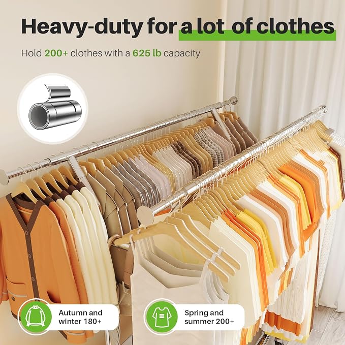 HOKEEPER Heavy Duty Clothes Rack Load 625 LBS, Clothing Rack - Image 3