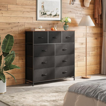 WLIVE 9 Drawer Dresser, Fabric Storage Tower - Image 2