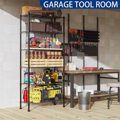 REGILLER 6-Wire Shelving Metal Storage Rack Adjustable Shelves, Standing - Image 2