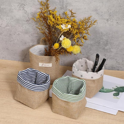 9 Pcs Mini Wall Hanging Storage Bags, Cotton Linen Mini Wall Hanging Storage - Image 6