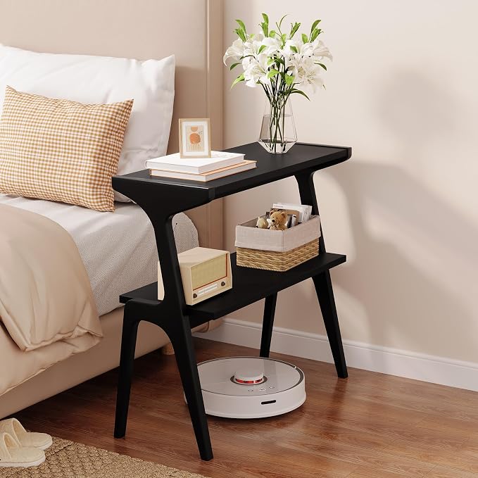 Set of 2 Solid Wood End Table, 2-Tier Side Table - Image 7