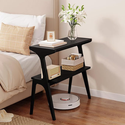 Set of 2 Solid Wood End Table, 2-Tier Side Table - Image 7