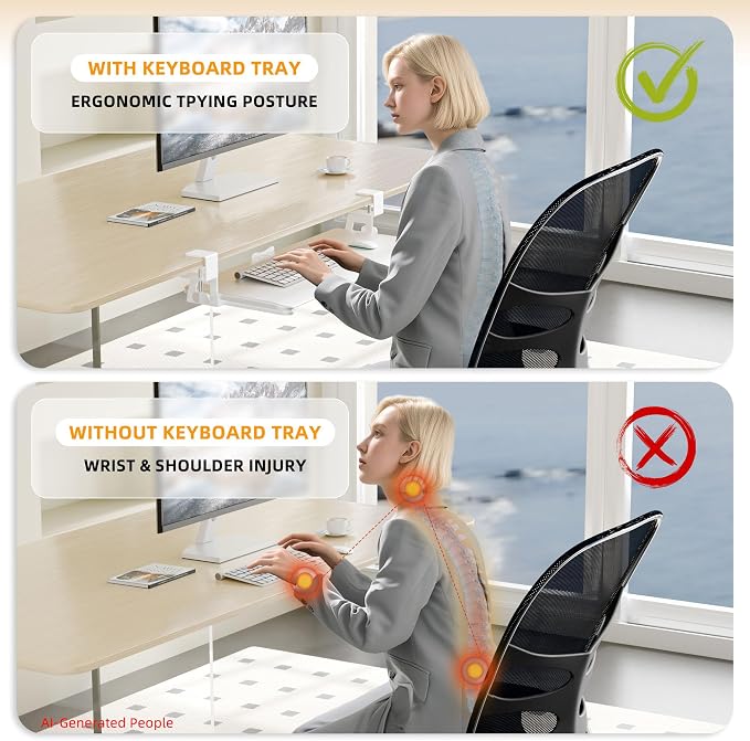 Keyboard Tray Under Desk, Pull Out Keyboard Tray - Image 8