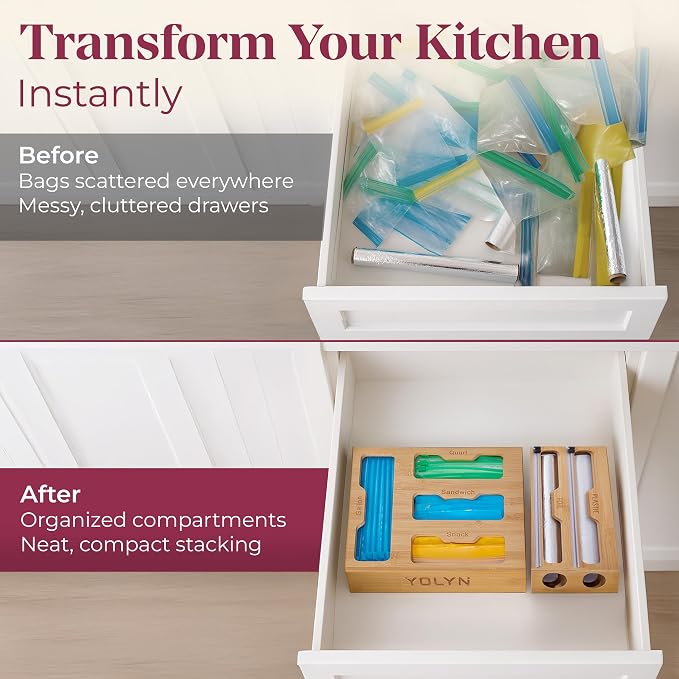 Bamboo Food Storage Bag Organizer - Image 3