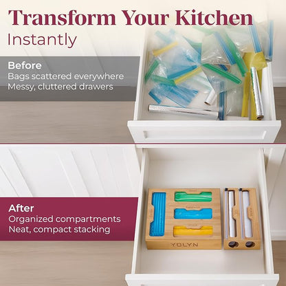 Bamboo Food Storage Bag Organizer - Image 3