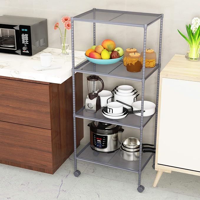 OVICAR 4-Tier Wire Storage Shelves, Adjustable Shelving Units - Image 2