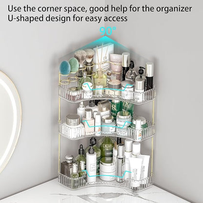 Makeup Organizer Countertop 3 Tier, Corner Bathroom Countertop Organizer - Image 6