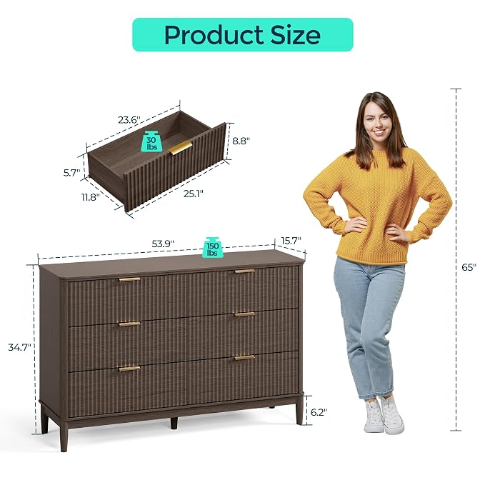 LINSY Fluted Dresser for Bedroom - Image 3