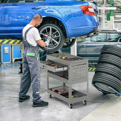 3 Tier Rolling Tool Cart on Wheels, 550 LBS Tool Cart - Image 6