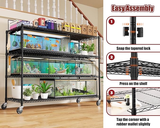 PrimeZone 60" W x 24" D x 76" H Heavy Duty Wire Storage Shelves - Image 7