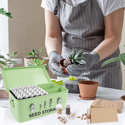 60 Slots Seed Storage Organizer, Metal Seed Saving Box - Image 7