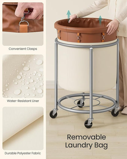 SONGMICS Laundry Basket, Rolling Steel Frame - Image 7