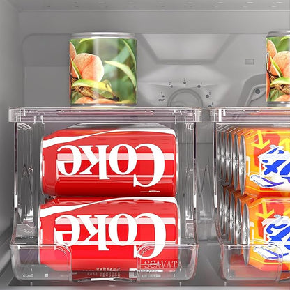 2 Pack Stackable Refrigerator Organizer, Soda Can Dispenser Pop Cans Container - Image 7
