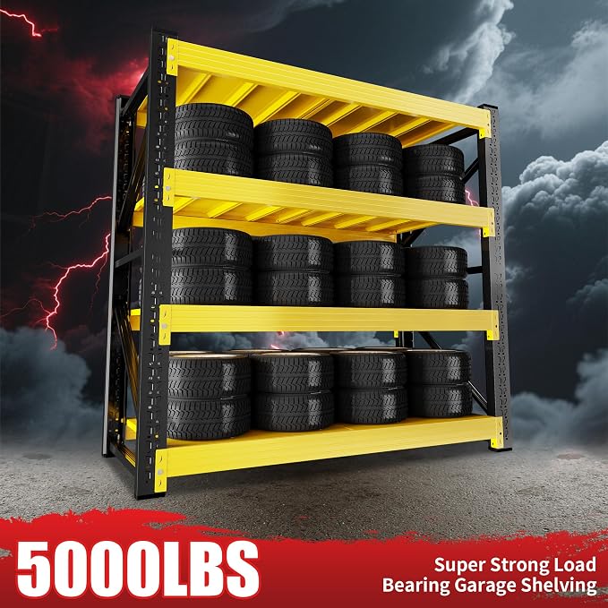 5000LBS Heavy Duty Garage Shelving 59" W Garage Storage Shelves 4-Tier Metal - Image 4