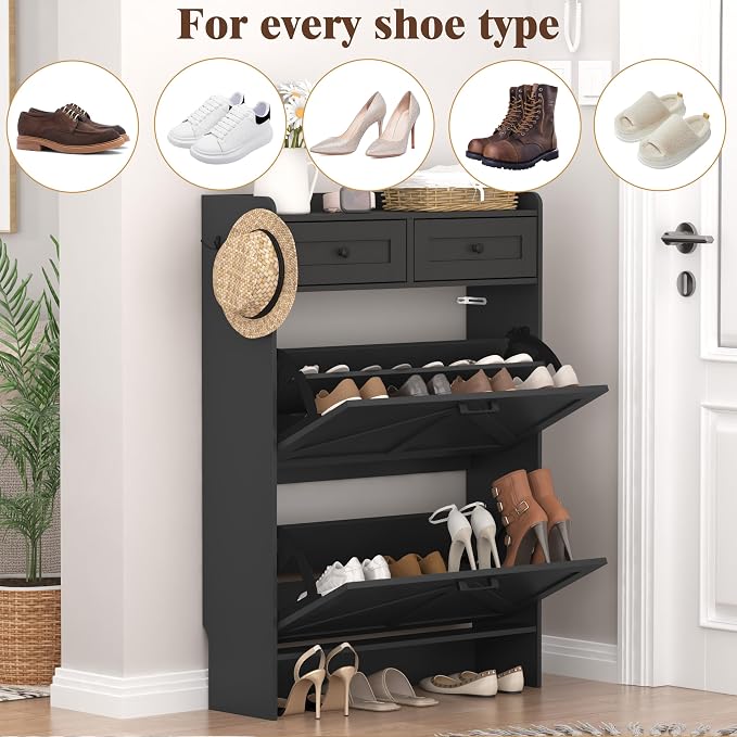 Thacuok Black Shoe Cabinet - Image 8